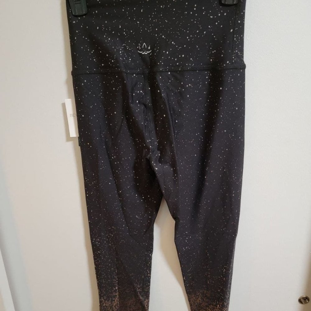 Beyond Yoga Athletic Leggings - Black & Gunmetal Metallic